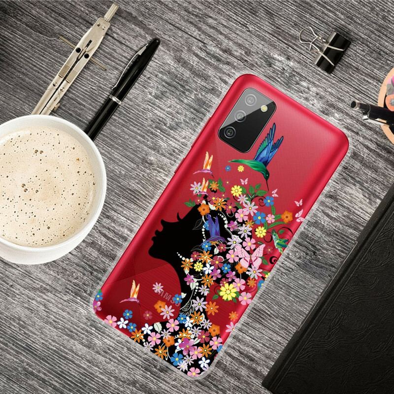 Coque Samsung Galaxy A02s Jolie Tête Fleurie