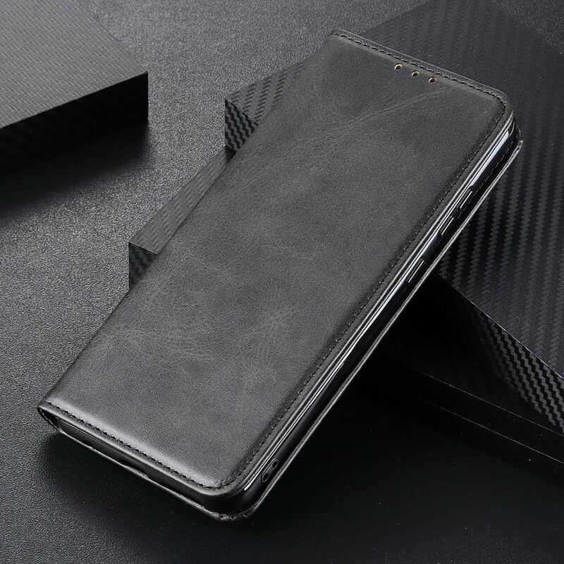 Flip Cover Samsung Galaxy A02s Cuir Fendu Élégance