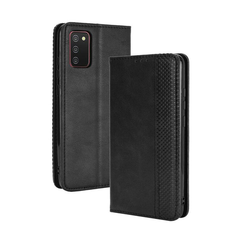 Flip Cover Samsung Galaxy A02s Effet Cuir Vintage Stylisé