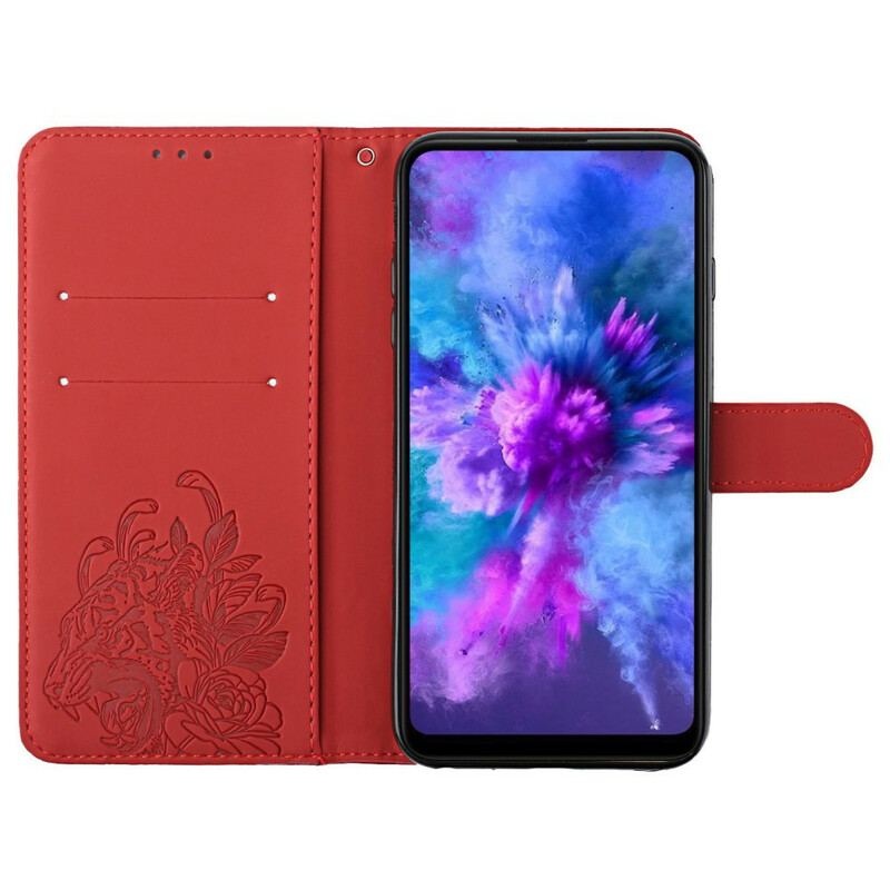 Housse Samsung Galaxy A02s Tigre Baroque à Lanière