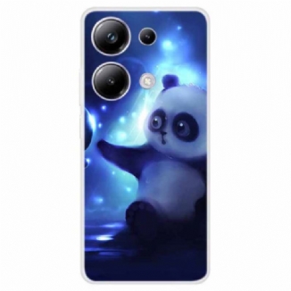 Coque Xiaomi Redmi Note 13 Pro 4G / Poco M6 Pro 4G Panda sur Fond Bleu