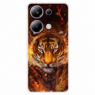 Coque Xiaomi Redmi Note 13 Pro 4G / Poco M6 Pro 4G Tigre en Flammes