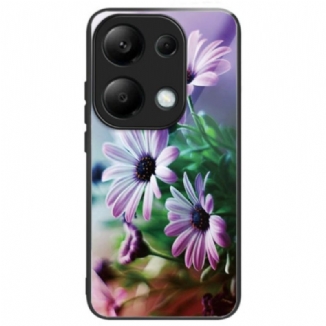 Coque Xiaomi Redmi Note 13 Pro 4G / Poco M6 Pro 4G Verre Trempé Chrysanthèmes Pourpres