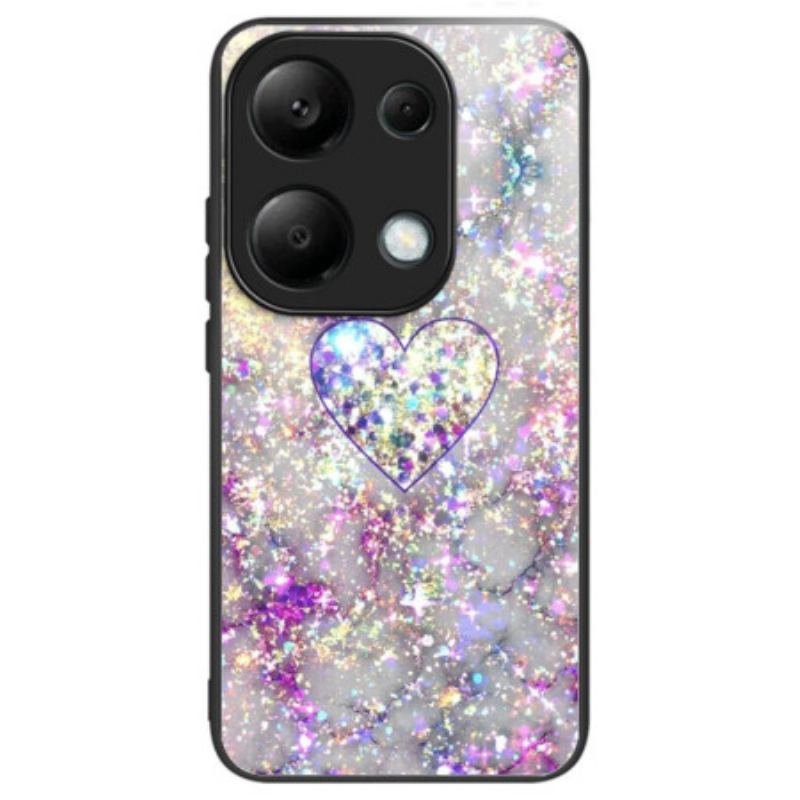 Coque Xiaomi Redmi Note 13 Pro 4G / Poco M6 Pro 4G Verre Trempé Coeur Paillettes