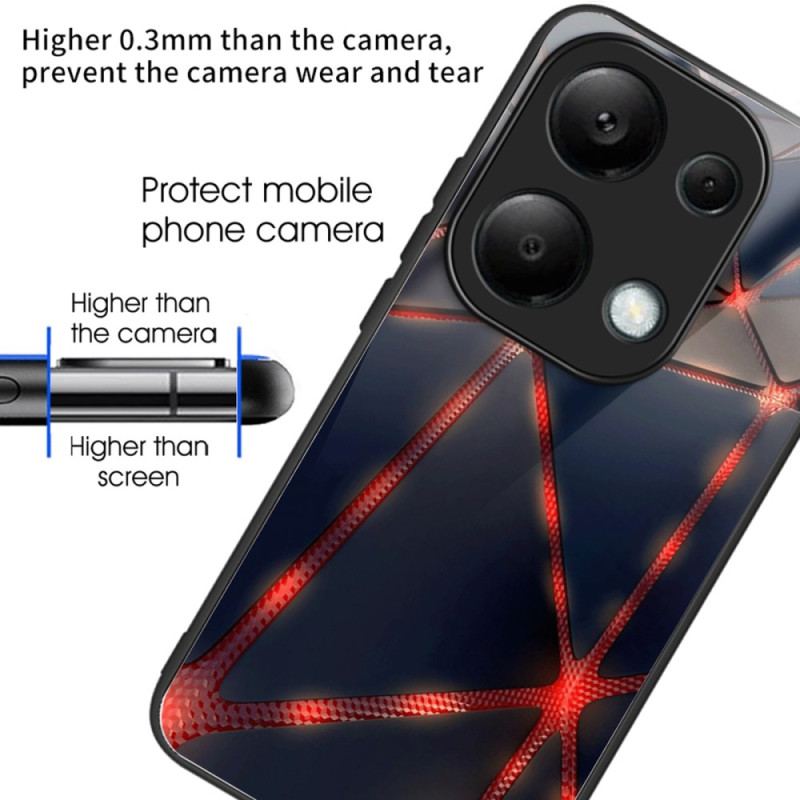 Coque Xiaomi Redmi Note 13 Pro 4G / Poco M6 Pro 4G Verre Trempé Triangles Rouges