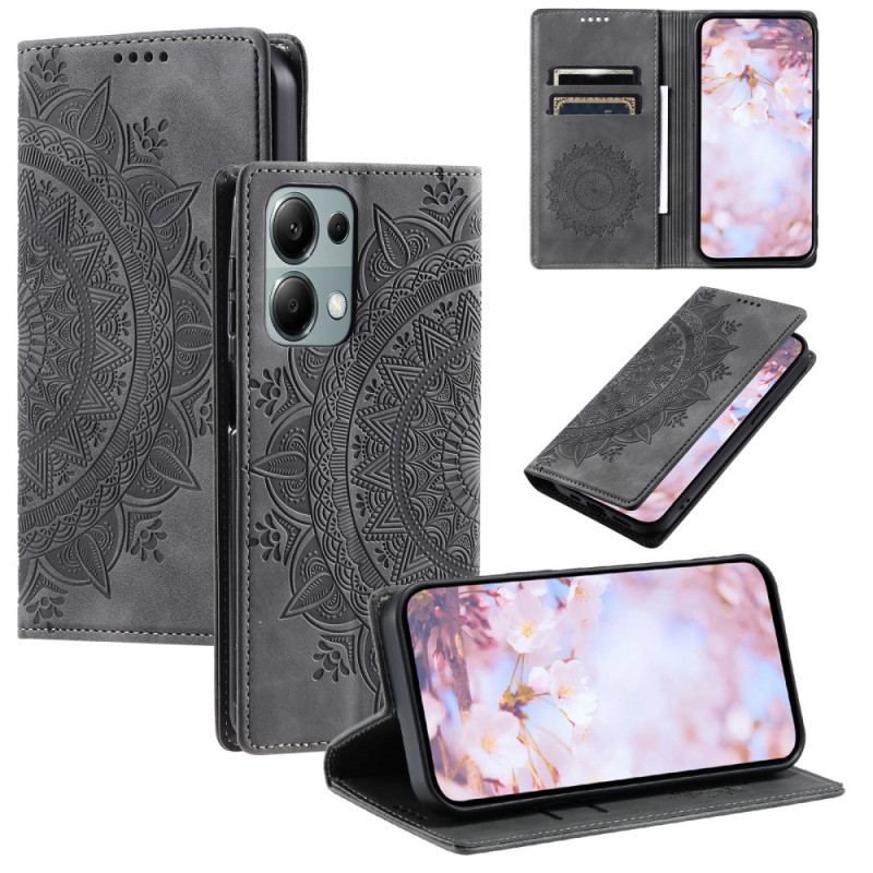 Flip Cover Xiaomi Redmi Note 13 Pro 4G / Poco M6 Pro 4G Effet Daim Mandala