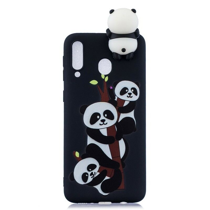 Coque Samsung Galaxy A40 3D Pandas Sur Le Bambou