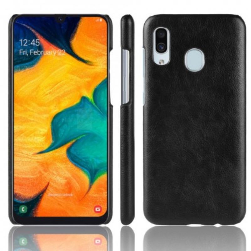 Coque Samsung Galaxy A40 Effet Cuir Litchi