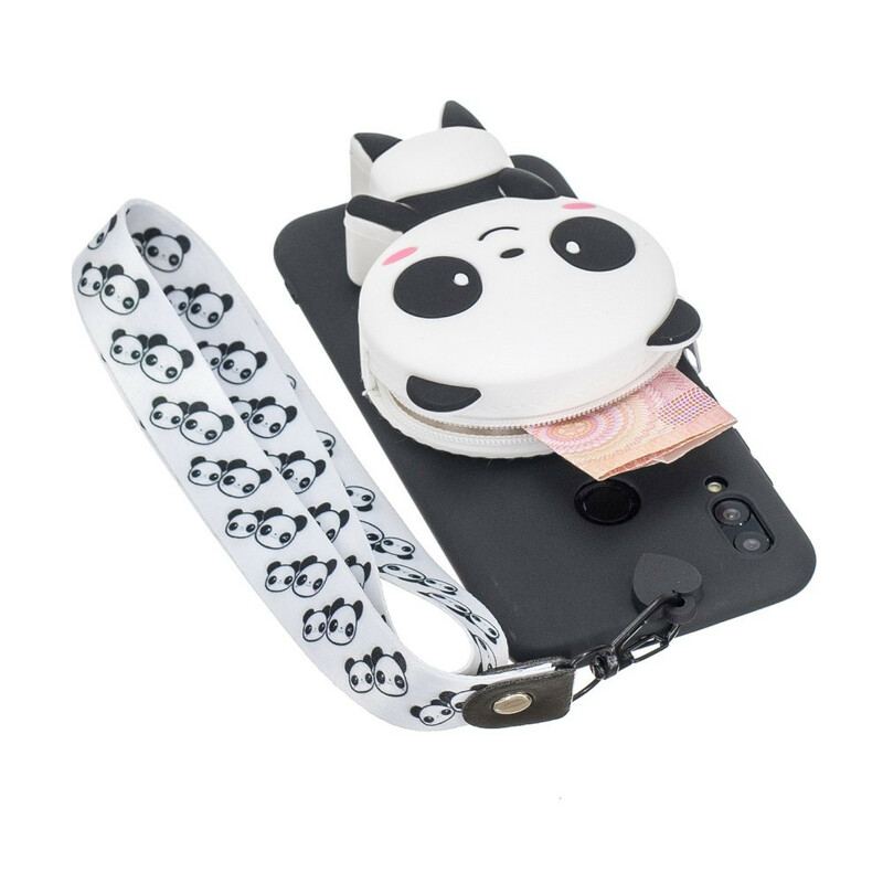 Coque Samsung Galaxy A40 Panda Portefeuille et Bandoulière