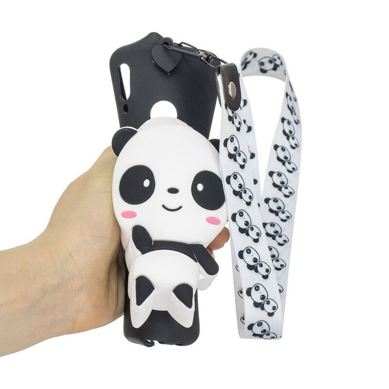 Coque Samsung Galaxy A40 Panda Portefeuille et Bandoulière