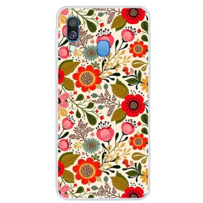 Coque Samsung Galaxy A40 Tapisserie Fleurie