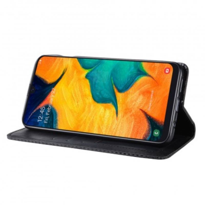 Flip Cover Samsung Galaxy A40 Effet Cuir Vintage Stylisé