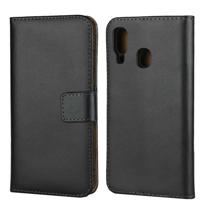 Housse Samsung Galaxy A40 Cuir Véritable Porte Feuille