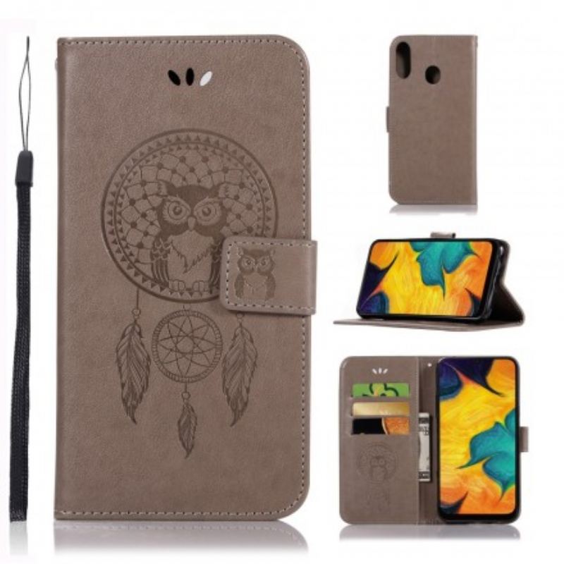 Housse Samsung Galaxy A40 effet cuir Attrape Rêves Hibou