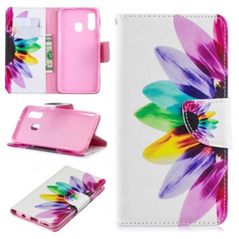 Housse Samsung Galaxy A40 Fleur Aquarelle