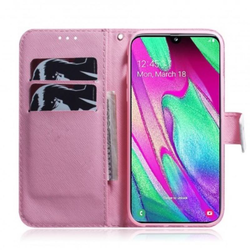 Housse Samsung Galaxy A40 Fleur Vieux Rose