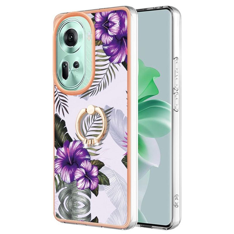 Coque Oppo Reno 11 5G Anneau-Support Design Marbré