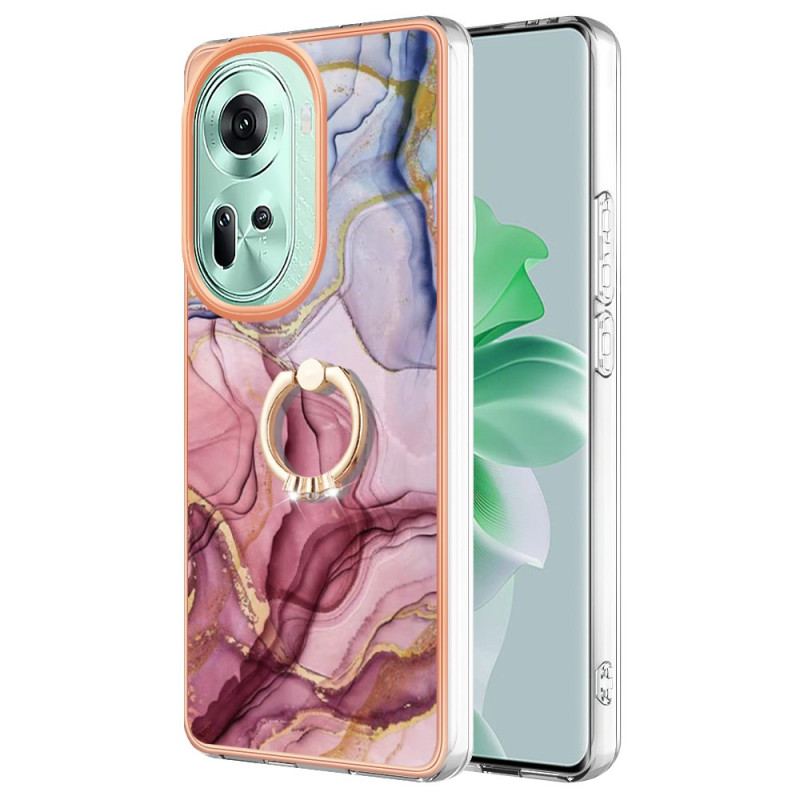 Coque Oppo Reno 11 5G Anneau-Support Marbre