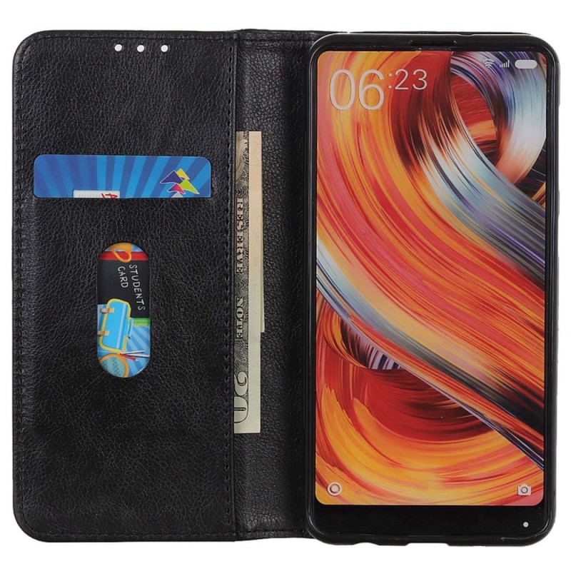 Flip Cover Oppo Reno 11 5G Cuir Fendu Texture Litchi