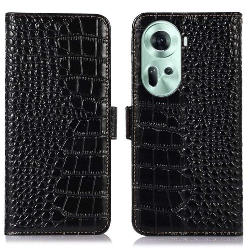 Housse Oppo Reno 11 5G Cuir Texture Crocodile