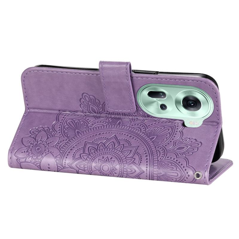 Housse Oppo Reno 11 5G Motif Floral à Lanière