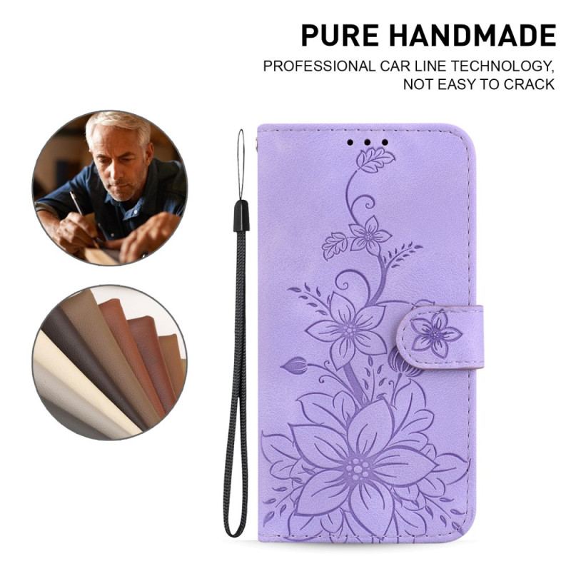 Housse Oppo Reno 11 5G Motif Floral à Lanière