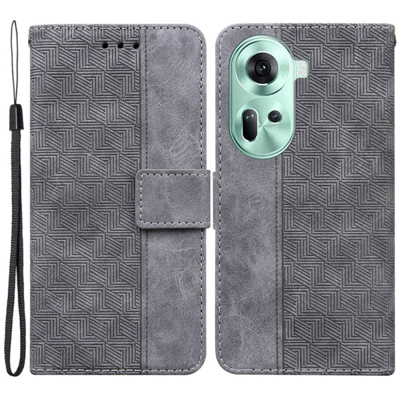 Housse Oppo Reno11 5G Motif Tissé à Lanière