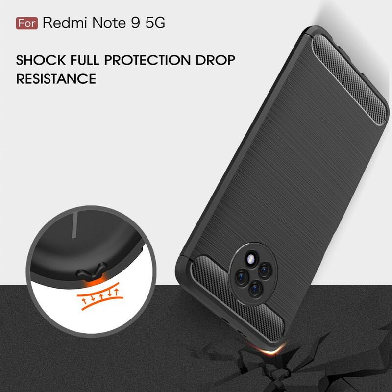 Coque Xiaomi Redmi Note 9 5G / Note 9T 5G Fibre Carbone Brossée