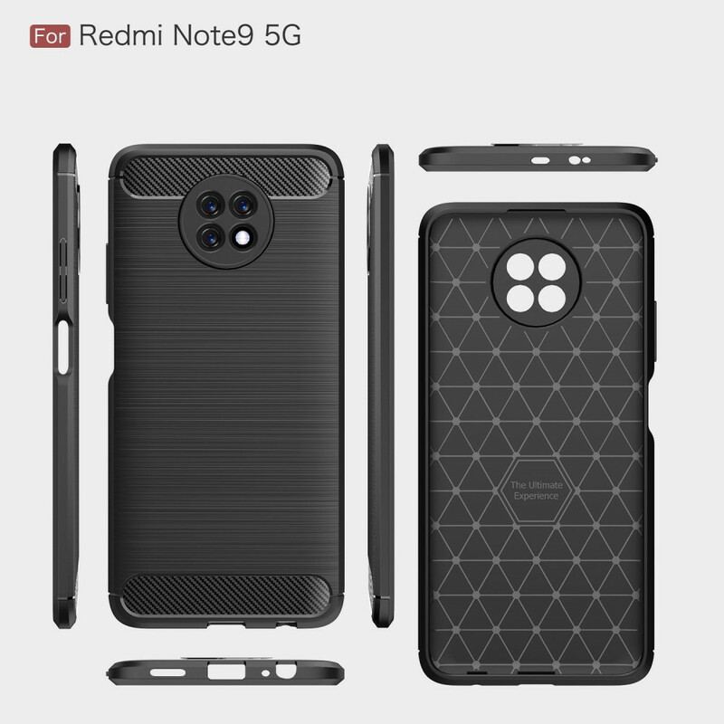 Coque Xiaomi Redmi Note 9 5G / Note 9T 5G Fibre Carbone Brossée