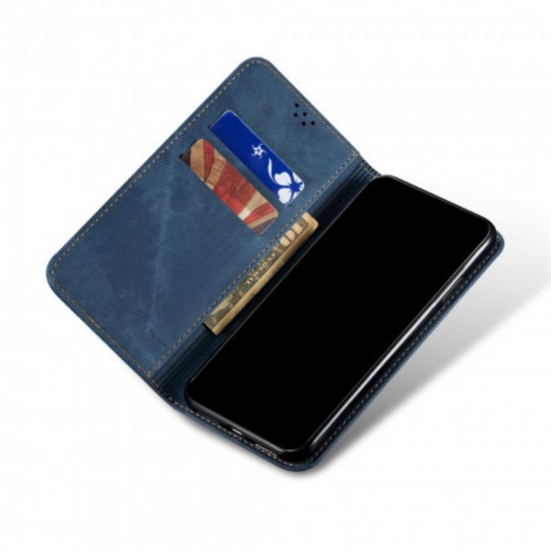 Flip Cover Xiaomi Redmi Note 9 5G  / Redmi Note 9T 5G Tissu Jeans