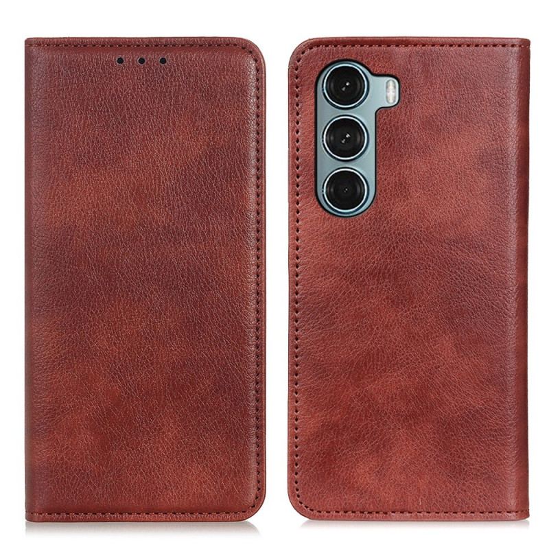 Flip Cover Moto G200 5G Cuir Litchi Fendu Texture