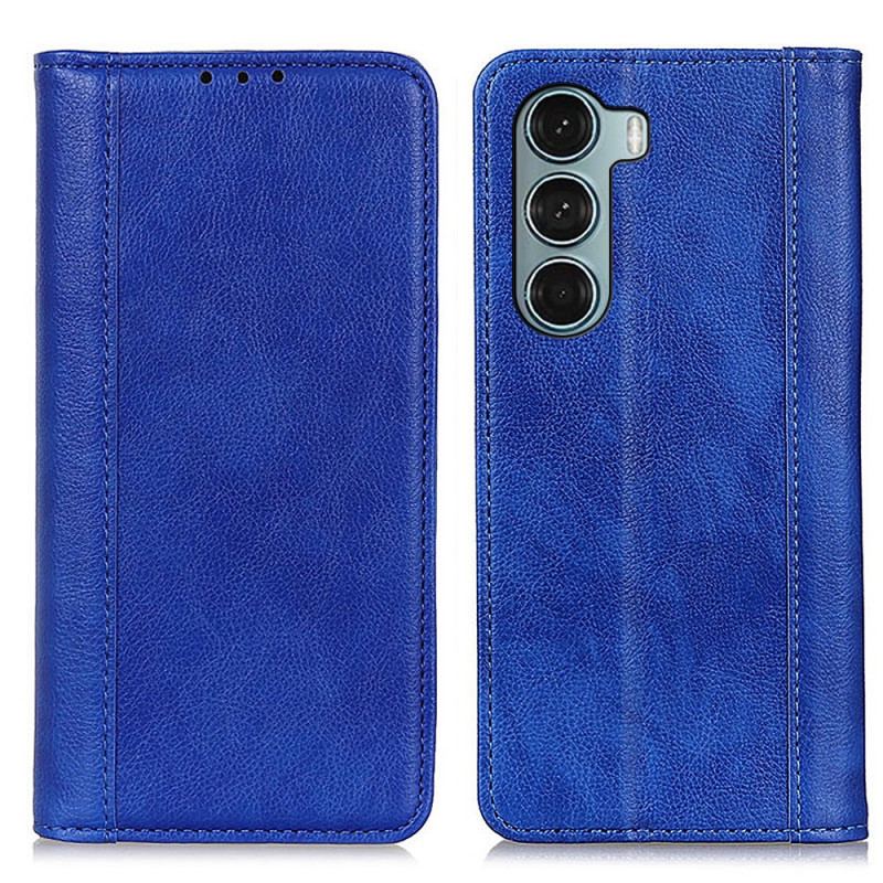 Flip Cover Moto G200 5G Version Cuir Litchi Fendu