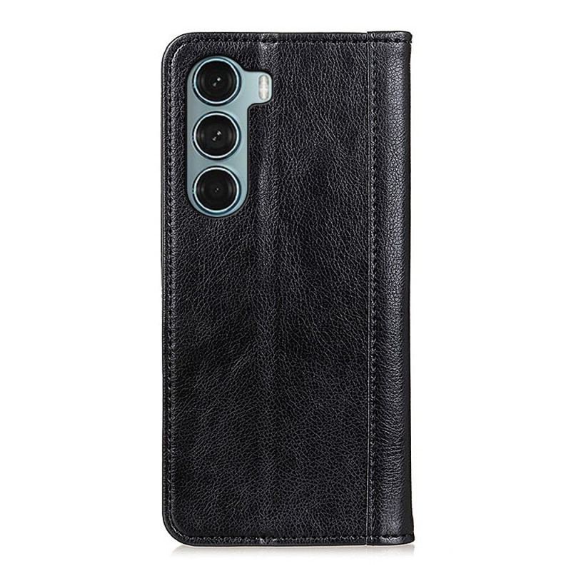 Flip Cover Moto G200 5G Version Cuir Litchi Fendu