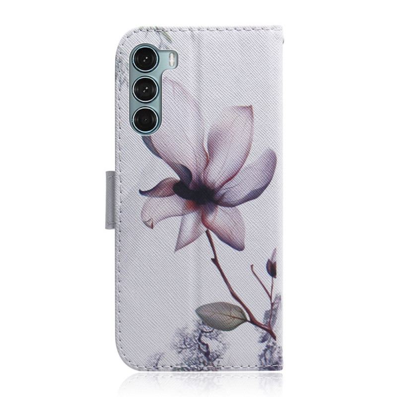 Housse Moto G200 5G Fleur Vieux Rose