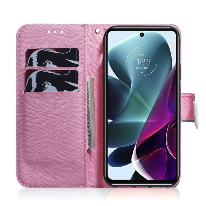 Housse Moto G200 5G Fleur Vieux Rose