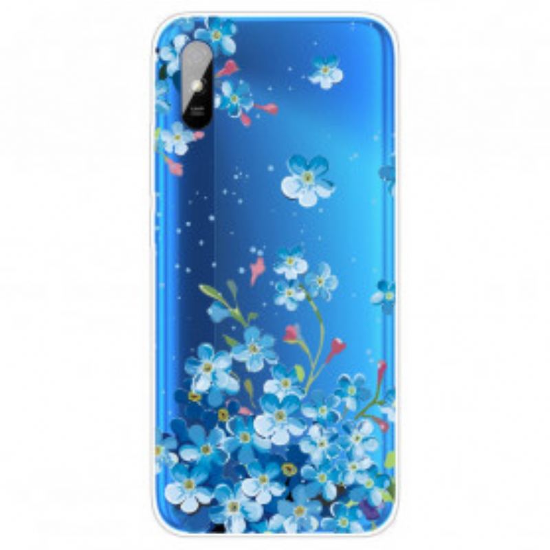 Coque Xiaomi Redmi 9A Bouquet de Fleurs Bleues