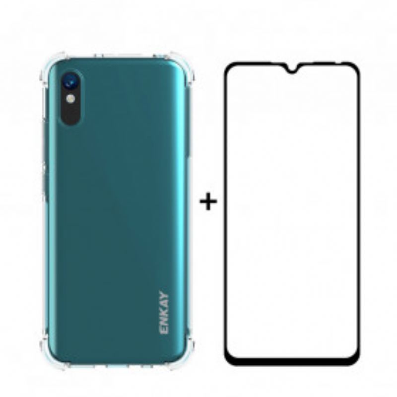 Coque Xiaomi Redmi 9A Combo Coque et Verre trempée Écran ENKAY