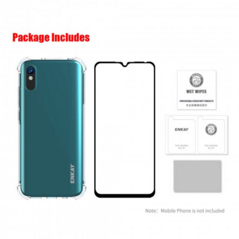 Coque Xiaomi Redmi 9A Combo Coque et Verre trempée Écran ENKAY