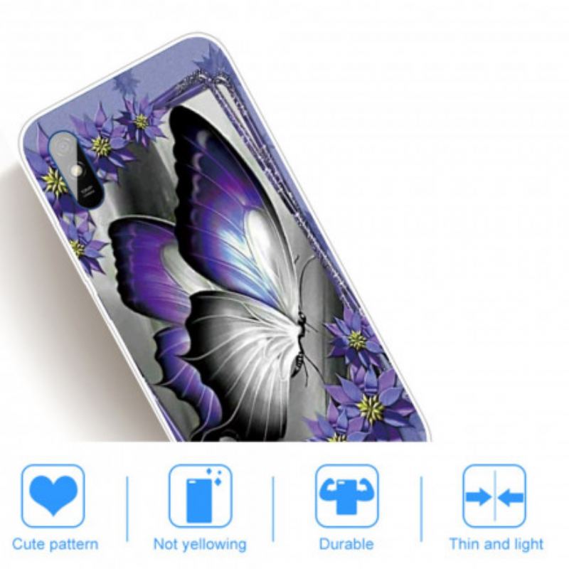 Coque Xiaomi Redmi 9A Papillon Royal