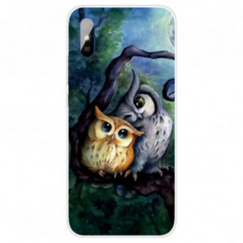 Coque Xiaomi Redmi 9A Peinture Hiboux