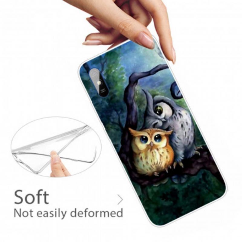 Coque Xiaomi Redmi 9A Peinture Hiboux