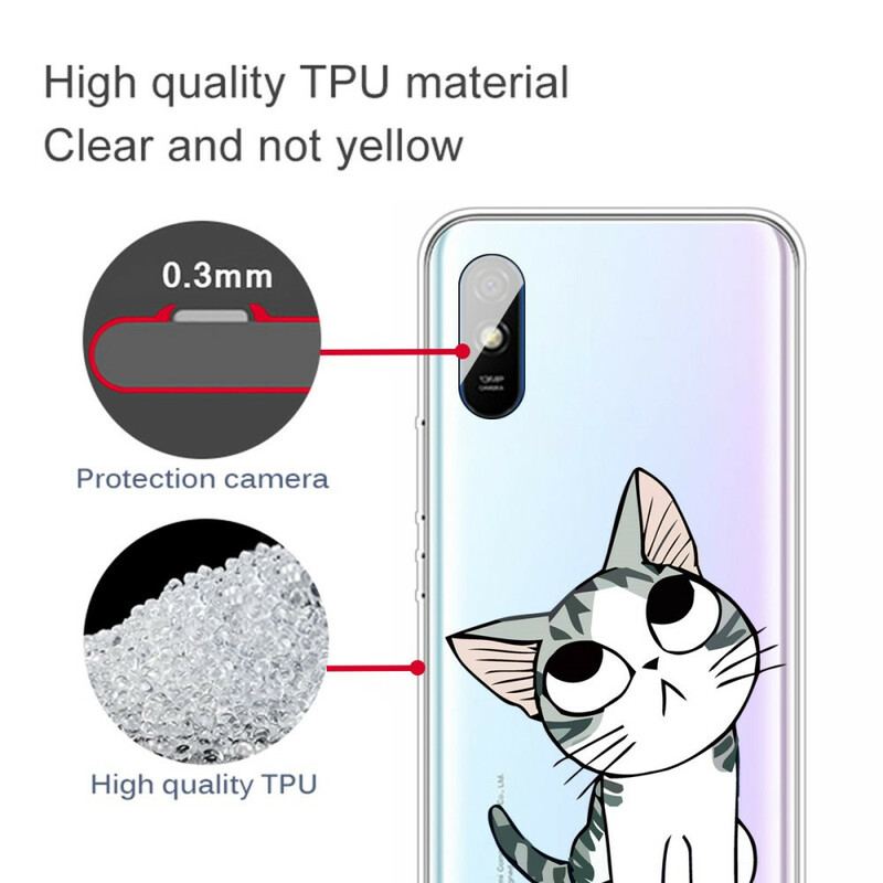 Coque Xiaomi Redmi 9A Regarde les Chats