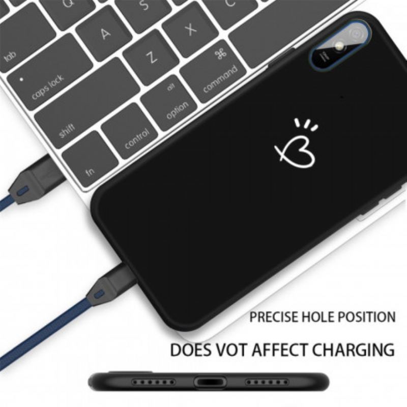 Coque Xiaomi Redmi 9A Silicone Coeur Battant