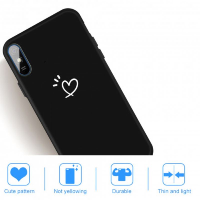 Coque Xiaomi Redmi 9A Silicone Coeur Battant