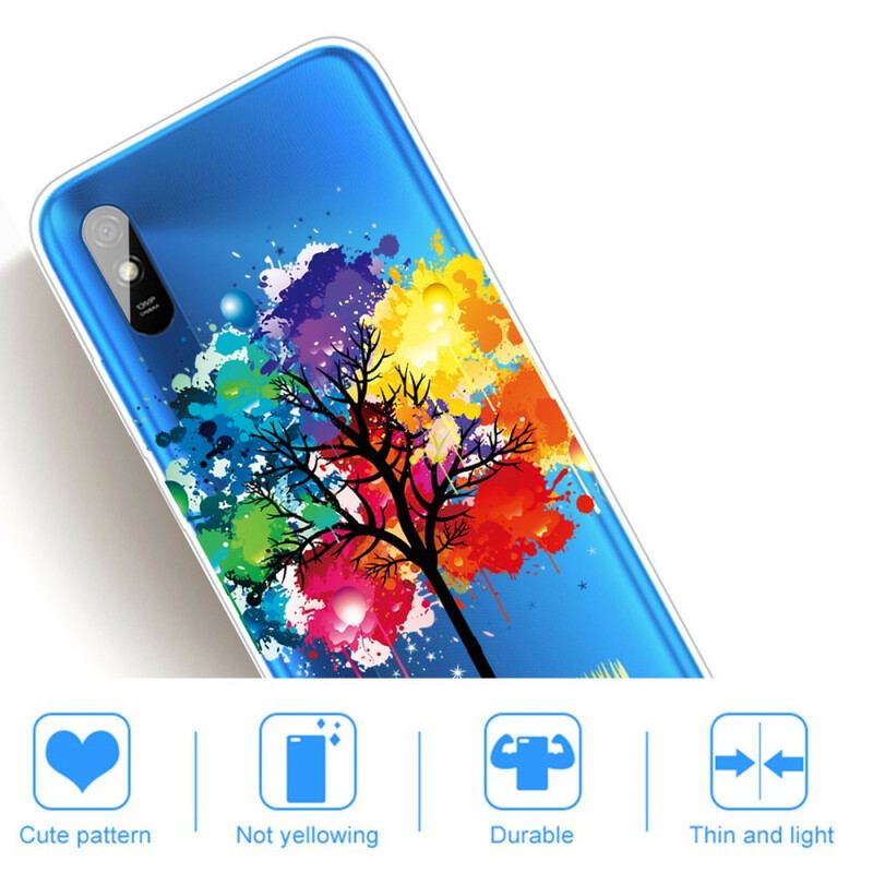 Coque Xiaomi Redmi 9A Transparente Arbre Aquarelle