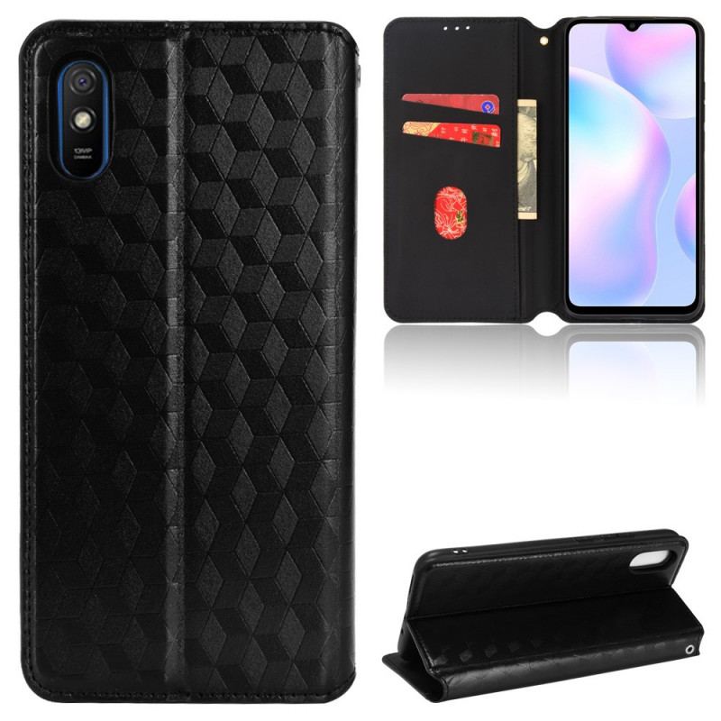 Flip Cover Xiaomi Redmi 9A Effet Cuir Diamant