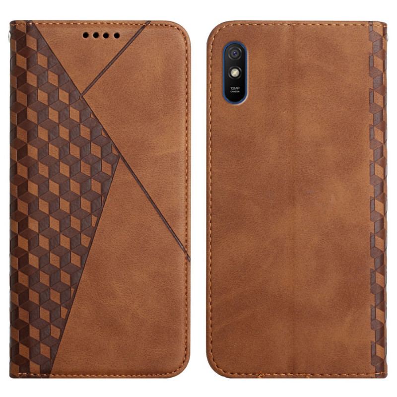 Flip Cover Xiaomi Redmi 9A Effet Cuir Géo