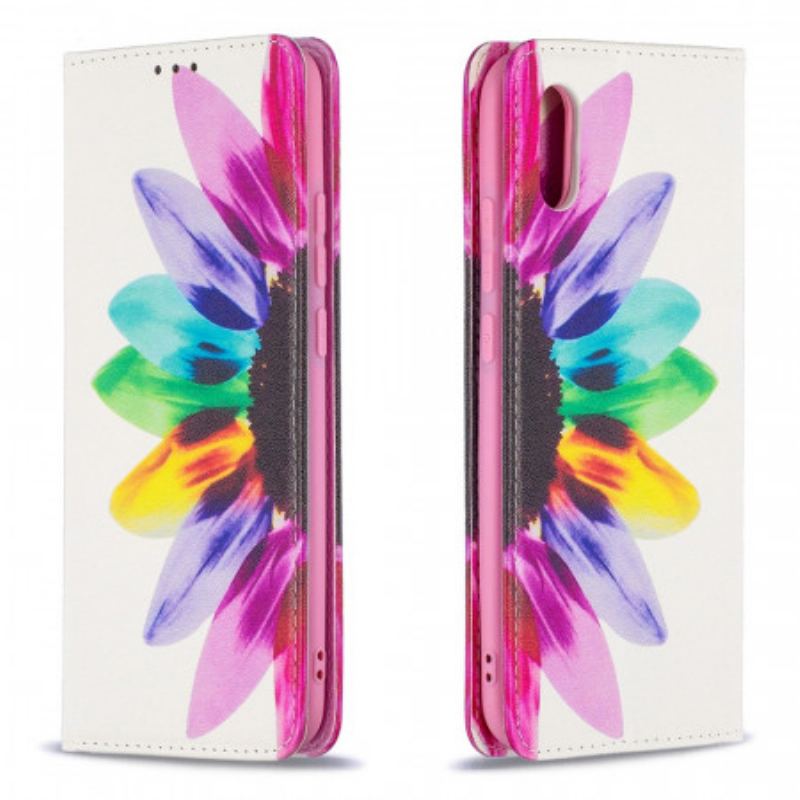 Flip Cover Xiaomi Redmi 9A Fleur Aquarelle