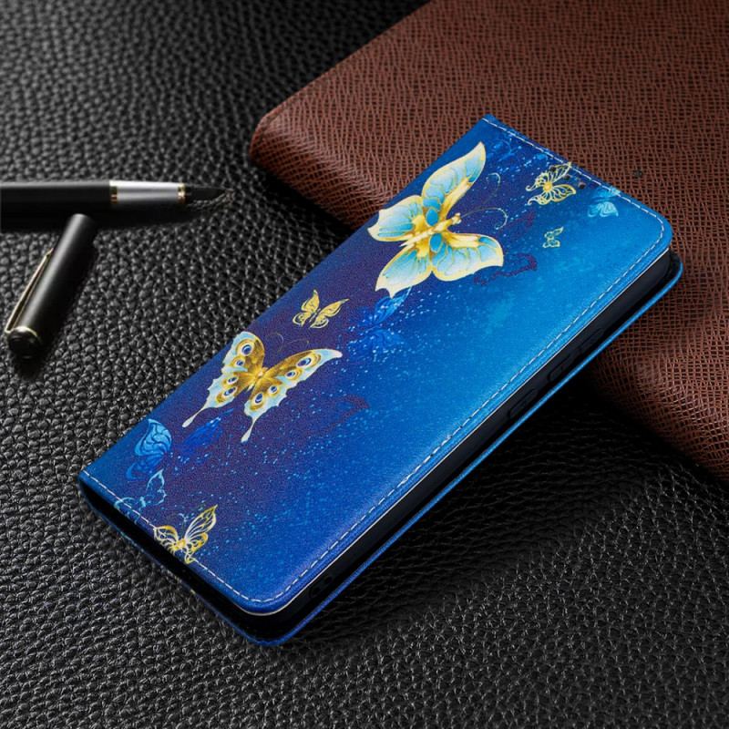 Flip Cover Xiaomi Redmi 9A Papillons Bleus