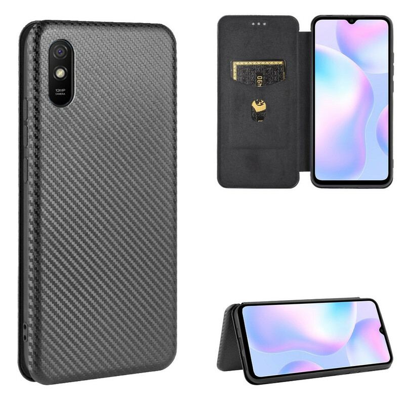 Flip Cover Xiaomi Redmi 9A Silicone Carbone Coloré